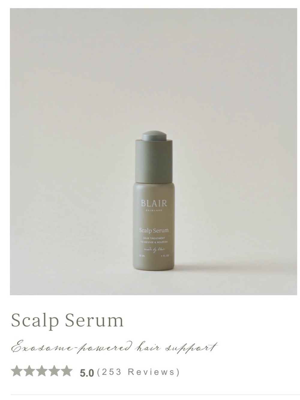 Blair Scalp Serum – exosome powered hair support. Brand new
